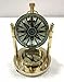 Vintage Brass Compass Clock – Antique Nautical Desk Timepiece with Mechanical Movement – Decorative Collectible for Home & Office