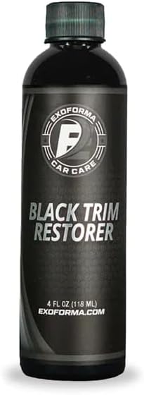 ExoForma Black Trim Restorer - Unique Dye-Infused Formula Lasts 6+ Months - Restores Factory Black to Plastic Trim - Protects Against UV Rays, Helps Conceal Scratches & Scuff Marks - Works in Seconds