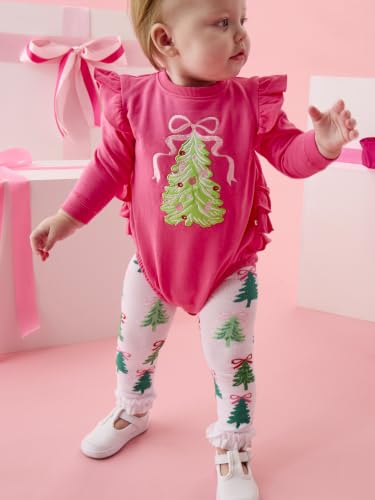 Image of RuffleButts Baby Girls Patterned Footless Ruffled Tights - Ruffle Tights | For Female Infants And Toddlers, Everyday Wear, Special Occasion Outfits, Layering Essential