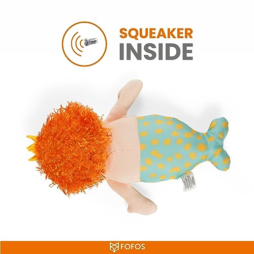 Image of BarkButler x Fofos Sealife Mermaid Plush Dog Toy, Multicolor|X-Small - Medium (0-20kgs)|Reinforced Seams|Enhanced Durability|Squeaker Inside|for All Dogs Breeds|Chew, Tug, Play