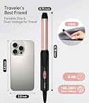 FARERY Céramique Mini Curler cheveux pour cheveux courts, 3/4 pouce de la taille de voyage avec kératine & Huile d'argan infusée, Double tension, Sac de rangement inclus