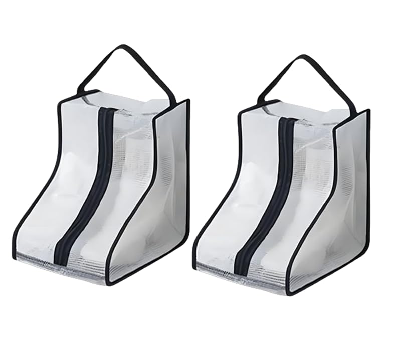 Hewnda Portable 2 Pack Boots Storage Short Portable waterproof storage bags are used for travel storage under the bed wardrobe and shoe cabinet (Black Edge) VDF-1035
