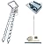 TECHTONGDA 10.5ft Blue Attic Ladder Ceiling Pull Down Folding Stairs with 13 Steps Adjustable & Space Saving Attic Stairs Mg-Al Alloy Step Ladder Opening Size 31.5'' x 35.4'' Attic Access Ladder
