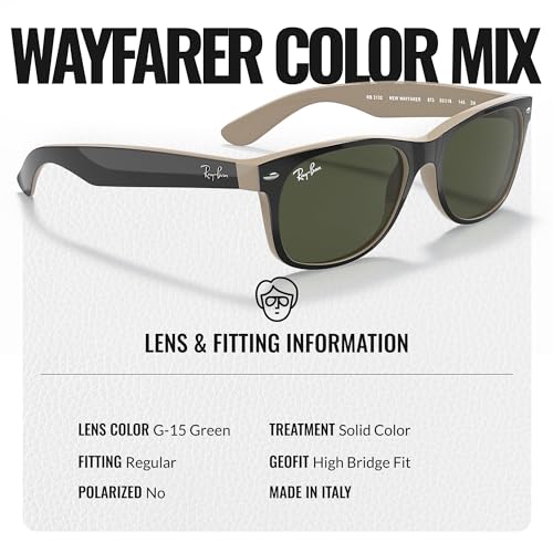 Image of Ray-Ban RB2132 NEW WAYFARER COLOR MIX Square Shaped Sunglasses for Men & Women with Official RAYBAN Eyewear Kit