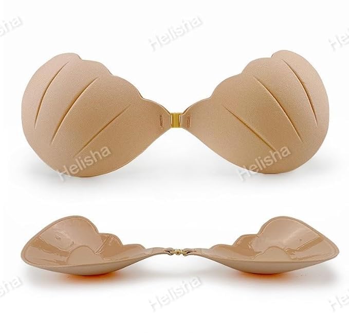 Image of HELISHA Women's & Girl's Reusable Adhesive Stick On Invisible Strapless Push Up Wire Free Bra (Pack-of-1) (Size 28 to 36)