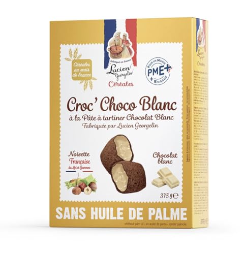 Lucien Georgelin Croc' Choco cereales rellenos de chocolate blanco caja de 375g
