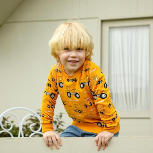 Image of GFQLONG Toddler Boy Sweatshirt 2T 3T 4T 5T Long Sleeve Shirts Boys Sweater | Cotton Dinosaur Cartoon Pullover Crewneck Sweatshirt,Toddler Boy Sweaters Tops,Kids Fall Winter Clothes