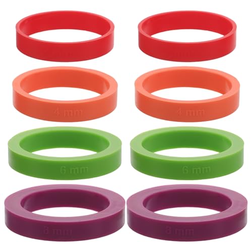 IMIKEYA Anneaux en Silicone pour Pâtisserie 8 Pièces, Entretoises de Rouleau à Pâtisserie 2mm à 10mm, Contrôle D'épaisseur de Pâte Antidérapant pour...