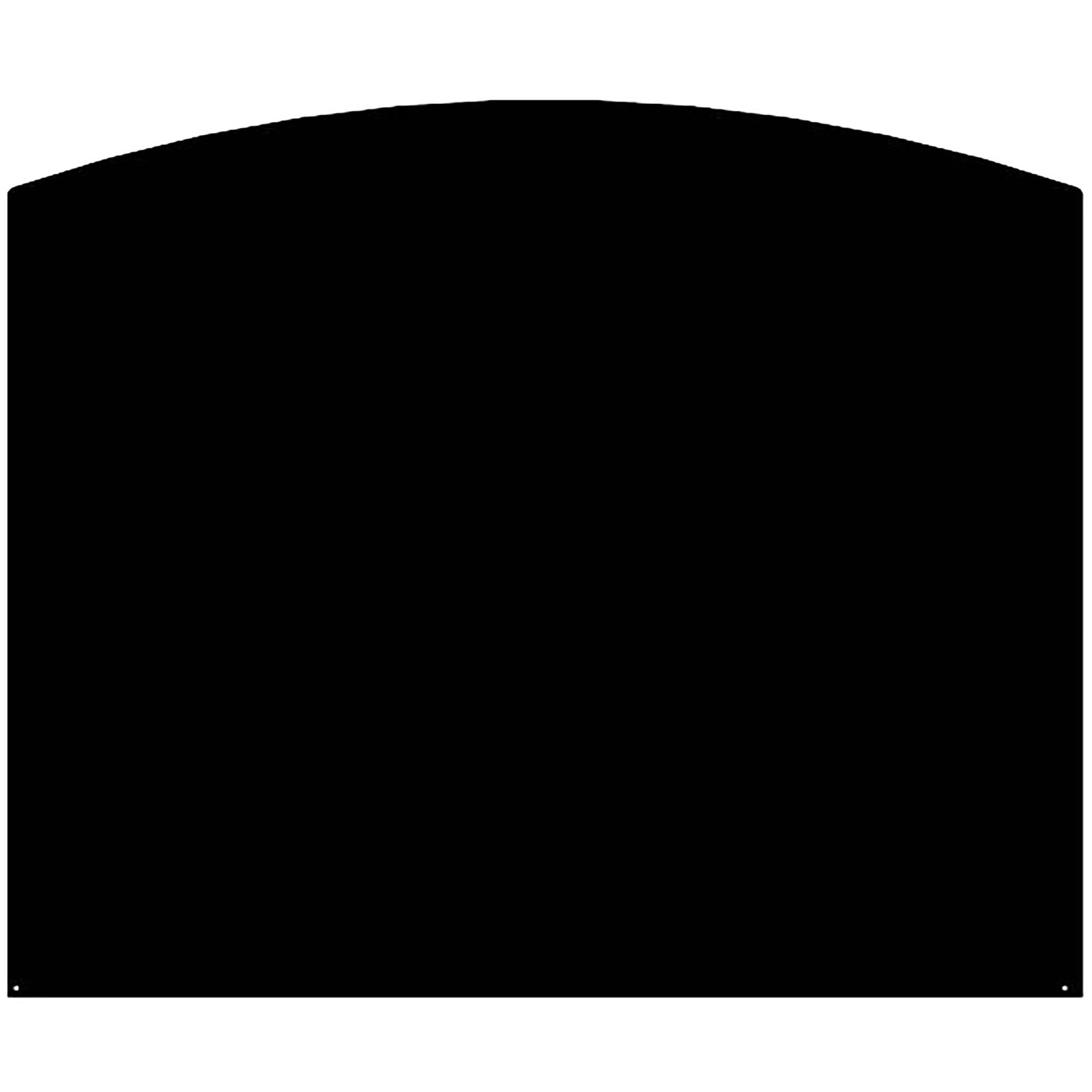 Plaque de sol demi-ronde noire protectrice L120 H100 face aux braises chaudes