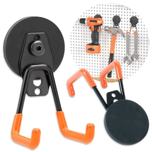 Nicheez ガレージフック 強力 マグネット フック ドリル ガーデン ツール 収納 壁掛け 2個セット (44mm)