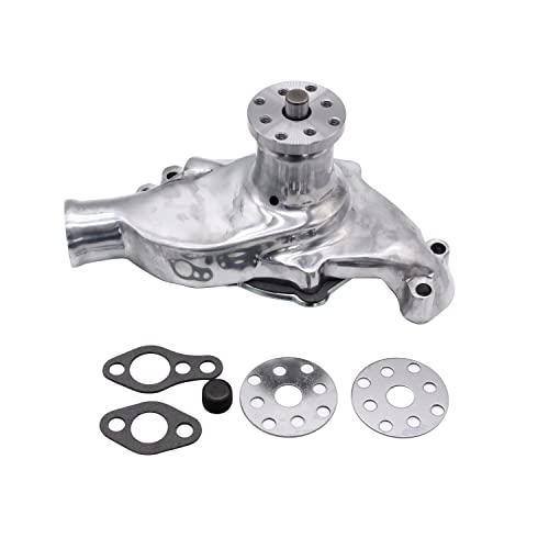 1 SET SHLPDFM Polished High Volume Aluminum Short Water Pump Fits for Small Block Chevy SBC 283 327 350 383 400 V8 1955-1985