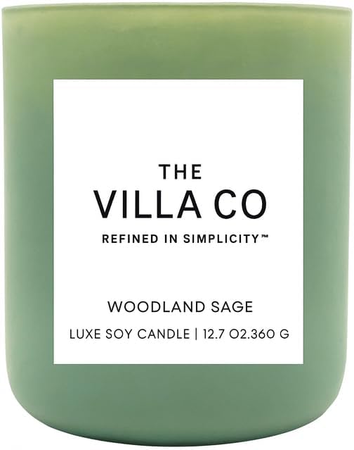 Ocean Stone | Scented Candle for Women & Men | Hand-Poured, Aromatic & Fragrant | 60 Hour Burn Time 12.7 OZ | Soy Based | Phthalate Free | Made in USA | Sea Salt Rosewood Santal