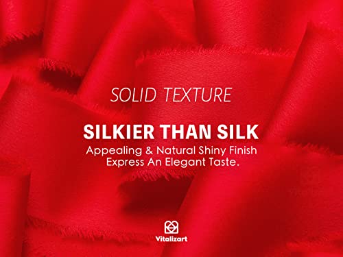 Vitalizart Red Silky Satin Ribbon, 1.5'' x 15 Yard with Wooden Spool - Image 3