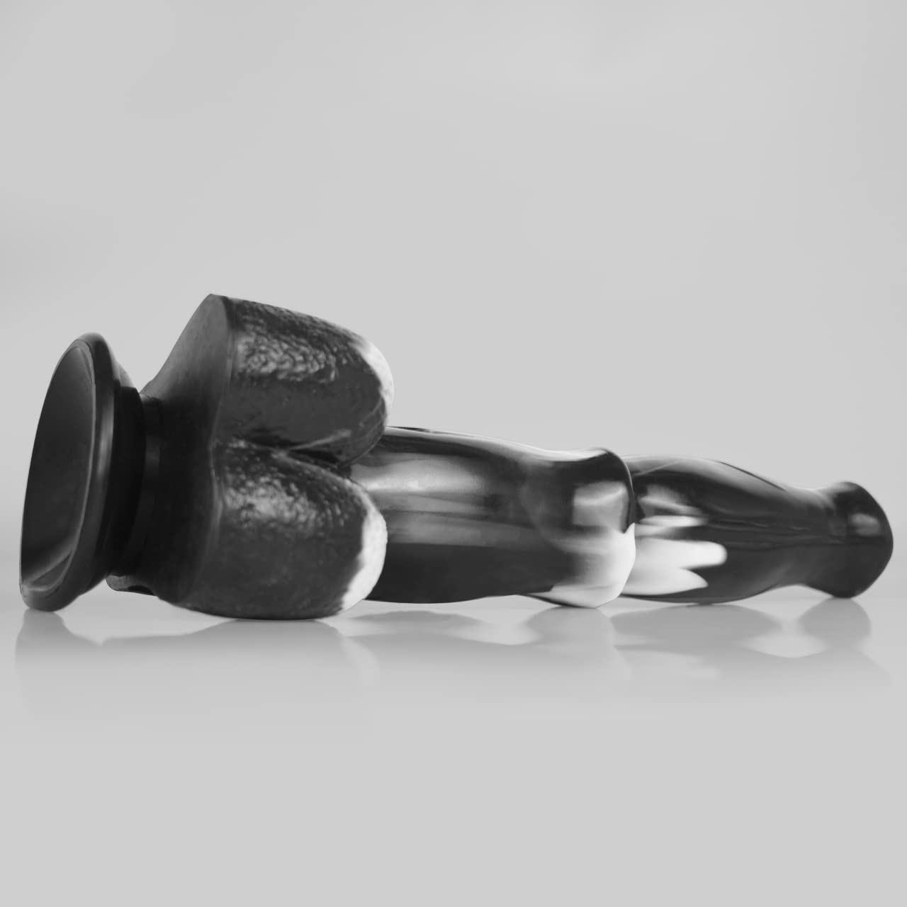 Gode ​​mythologique YOCY, Réplique de pénis moyen insérable de 7,7 '', fantasmée jouets sexuels anaux pour la masturbation (Noir et blanc)