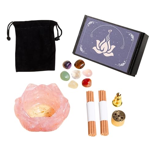 Soporte para varillas de incienso, soporte de incienso de cristal, recogedor de cenizas en forma de flor de 0.12 pulgadas, elegante cuenco para meditación, dormitorio, aromaterapia, sala de estar