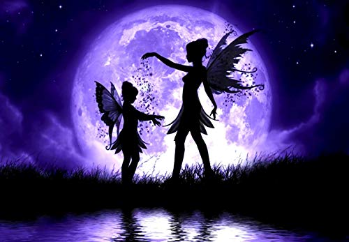 WZZPSD Puzzle 1000 Pièces Adultes Fée Papillon Lune Puzzle en Bois De Bricolage Style Cadeau Unique