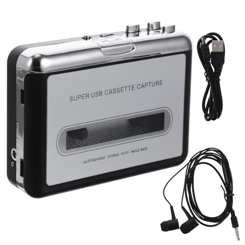 Artibetter Convertidor USB de Cinta Cassette Portátil Reproductor de Cinta Personal con Alta Fidelidad Software Incluido Funciona con Batería o USB Convierte Casetes sin Necesidad de Drivers