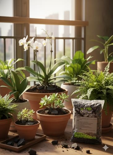 Image of Horticultural Charcoal for Potting Orchid /Succulent /Adenium /Terrarium, Ornamental Plants | Charcoal for Growing and Gardening Plants (2 KG)