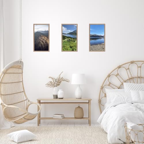 Image of JCJMY 12x24 Picture Frame Rustic Brown for Wall Hanging, Wall Mounting Horizontally or Vertically, 12 x 24 Wall Gallery Poster Photo Frame with Shatter Resistant Plexiglass, Rustic Brown