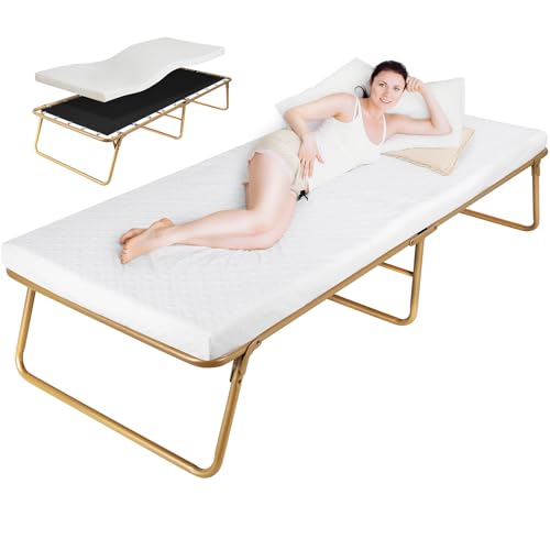 MAMIZO Folding Bed 75" x 31", Rollaway Bed with Mattress
