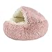Cama para mascotas súper suave de 40/50 cm, perrera de invierno, cálida, redonda, para cachorros, cojín para dormir, alfombrilla de felpa larga para gatos, casa rosa, S 40 40 cm, Reino Unido