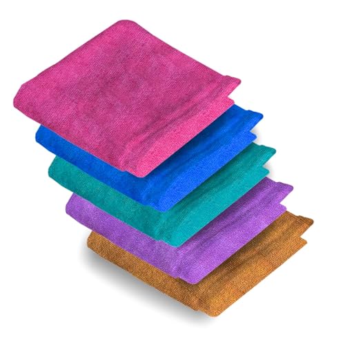 Image of Face Towel For Men & Women | 200 GSM Microfiber Face Towels Set of 5 | Face Towel For Gym & Workout | Face Towel For Acne Prone Skin | Absorbent, & Quick Dry Towels For Facewash,Travel