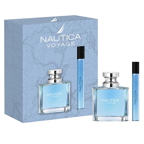 Image of Nautica Voyage Giftset, 3.2 fl oz + 0.33 fl oz EDT, Notes of Apple, Cedarwood, Mimosa, Men's Fragrance, Long Lasting, Everyday Fragrance