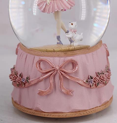 Singeek Ballerina Snow Globe Plays Swan Lake Ballet Tune,Christmas Music Snowglobes Ballet Recital Gifts (Dancer With Puppy) #TOP4