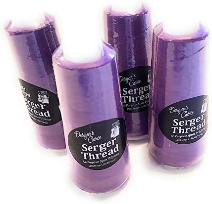 4-Pack Serger Thread for Quilting Embroidery Overlock | 100% Polyester | 1640 Yards Each | Color Purple