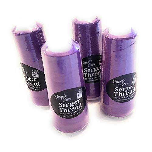 4-Pack Serger Thread For Quilting Embroidery Overlock | 100% Polyester | 1640 Yards Each | Color Purple #TOP27