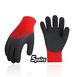 Vgo 5Pairs Winter Gloves,Cold Weather Safety Work Gloves,Cold Storage or Freezer Use,Outdoor Heavy Duty,Double Lining ( M,Red,RB6032)