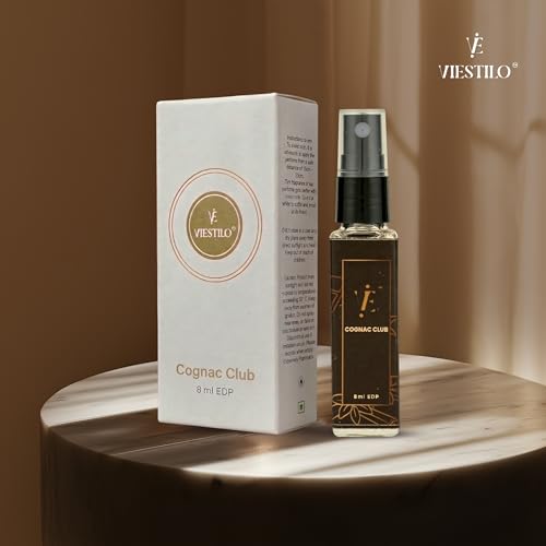 Image of Cognac Club Eau de Parfum - Warm Gourmand Luxury Perfume Spray with Cinnamon, Vanilla & Sandalwood Notes - Long Lasting, Bold Enigmatic Scent for Men & Women, 8 ml (Travel Size)