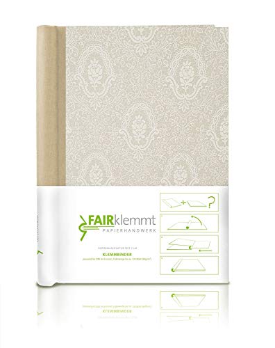 Klemmbinder Spitze beige Naturleinen, A4 Cover