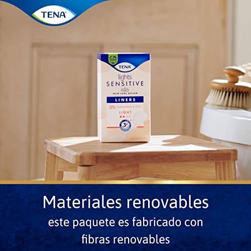 TENA Discreet Lights Sensitive Light - Protegeslips para la incontinencia - Pérdidas de Orina Inesperadas - 140 Protegeslips Anatómicos Transpirables - imagen 8