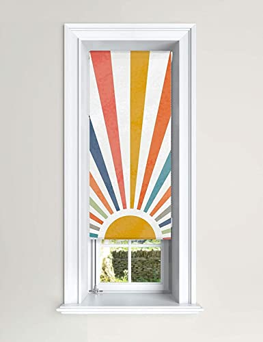 Lister Cartwright Blackout Roller Blinds Windows Child Safety Fitting Included Beautiful Design, Painted Sun 60 x 140 cm