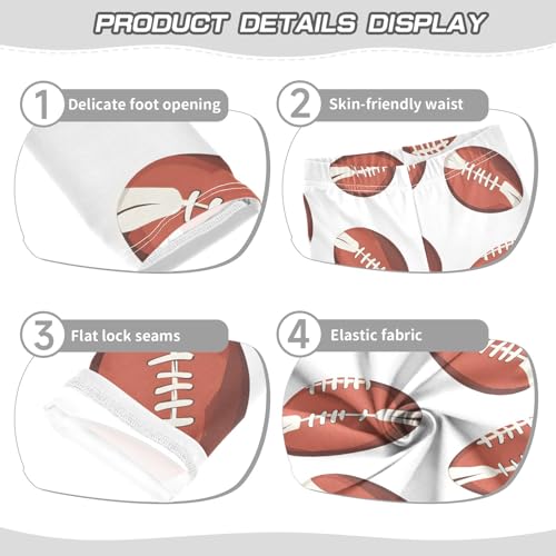 Orange Football A Girls Leggings Athletic Pants Tights Stretch Bottom3