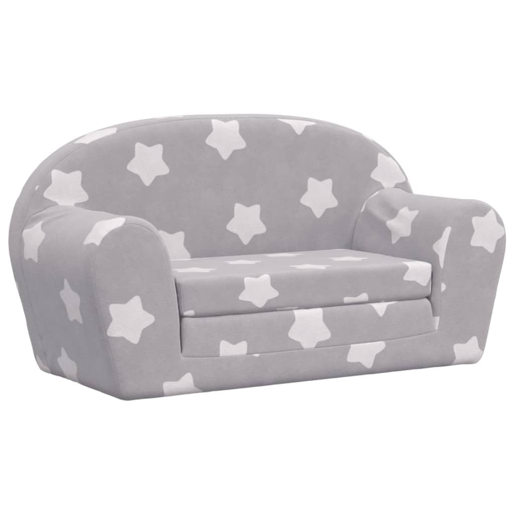 Sofa dziecięca 2-osobowa sofa z funkcją spania, jasnoszara