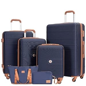 Travelhouse Kofferset Bari 6-teilig – ABS Hartschale Trolley Koffer Set mit Rollen, TSA-Schloss, Reisetasche & Kulturbeutel – Leichtes Reisegepäck Koffer Set für Damen & Herren 16" 20" 24" 28"