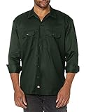 Dickies Men's Long Sleeve Work Shirt, Hunter Green, X-Large