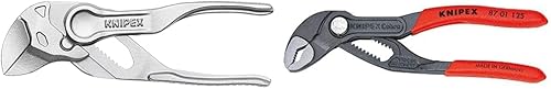 Alicates Wrench XS and KNIPEX Tools - Alicates para bomba de agua Cobra (8701125), paquete de 5 pulgadas, rojo y plateado