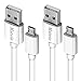 Android Charger Cable for Samsung Galaxy S7, 10Ft 2 Pack Micro USB Cord, Fast Charging USB 2.0 Extremely Durable Cables for Xbox PS4 Controller, Samsung, ZTE, Camera and Smartphone, White