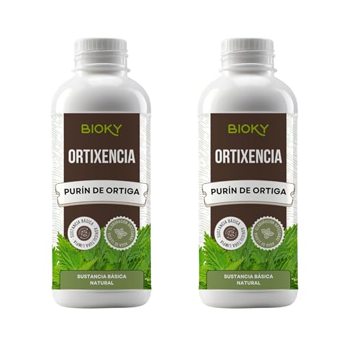 Bioky® Purín de Ortiga Concentrado 2L - Fungicida, Repelente y Fertilizante - Corrector de Carencias Hierro en Plantas (Clorosis Férrica) - Control de Plagas y Hongos - Poder Reverdeciente (2L)