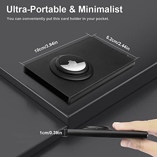 Airtag Card Holder Wallet With Airtag Holder, Pop Up Wallet Rfid Blocking Slim Metal Bank Credit Card Case Holds 5 Cards (Yellow) #TOP2