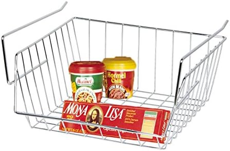 Under Shelf Storage Basket Kitchen Cupboard Bathroom Organizer Chrome Rack Small