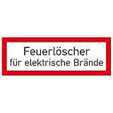 Hinweisschild für die Feuerwehr Feuerlöscher für elektrische Brände Größe (BxH): 21,0 x 7,4 cm Weich-PVC-Folie, selbstklebend, bedruckt
