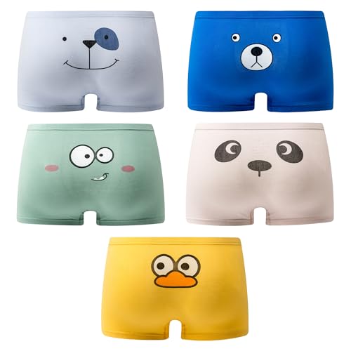 Seamless Tagless Toddler Boxer Briefs for Boys – Cotton Soft Comfortable Kids Underpants, Ages 3-24 Years (Pack of 5)