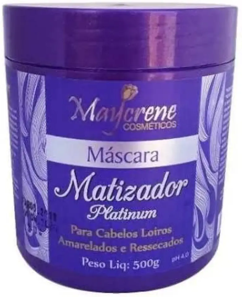 Máscara Matizadora Blond Platinum Cabelos Loiros Maycrene 500gr