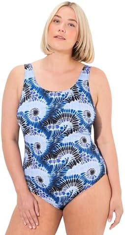 Ulla Popken Dames badpak Alice, Dg, Bubbles Bikini Set, zwart, 54-56