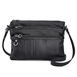 MINICAT Multiple Pockets Small Crossbody Purse Cell Phone Purse Shoulder Bags for Women Cross Body Bag for Woman(Black Small)