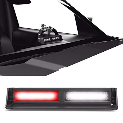 SpeedTech Lights Striker TIR 2 Head LED Strobe Deck Dash Windshield Mount Light Bar for Police, Security, and Emergency Vehicles Hazard Flashing Warning Lights with Cigarette Lighter Plug Red/Clear